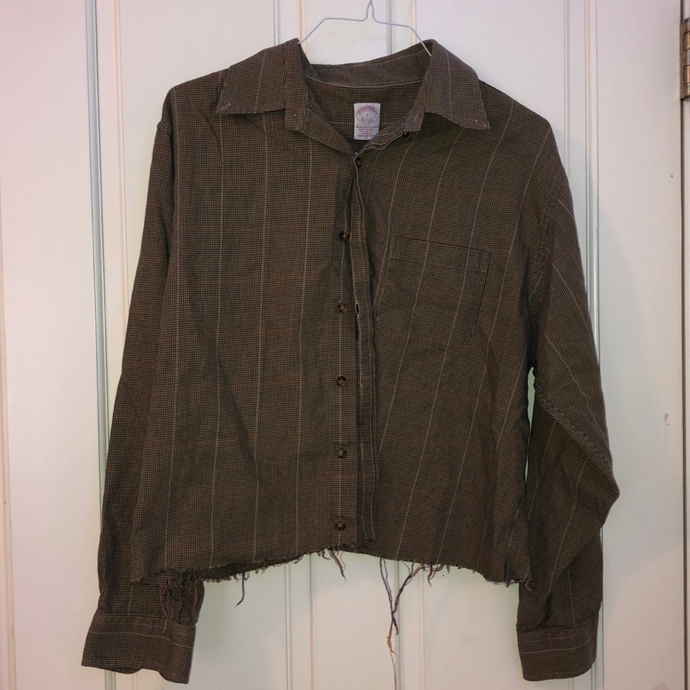 Cropped plaid flannel